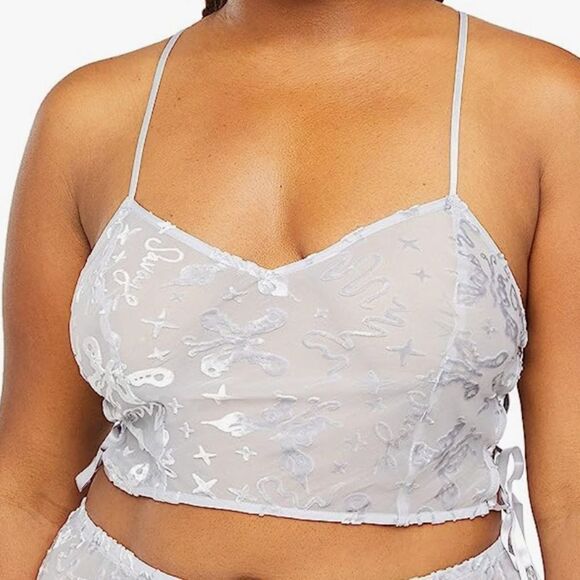 Savage‎ x Fenty Women's Devoré Dreams Velvet Sleep Cami 1X Grey NWT IN PACKAGING - Picture 1 of 8